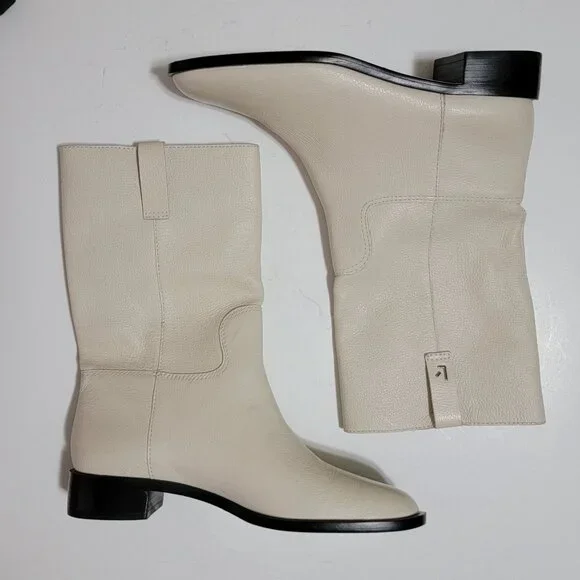 NEW Larroude Barb Boots Ivory Floater Womens 7 Boho Cottagecore Chic Designer - Picture 4 of 11